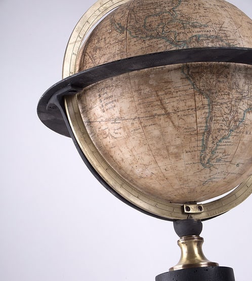 1844 Charles Dien 10" FRENCH TERRESTRIAL GLOBE ANTIQUE BRASS MERIDIEN - 4