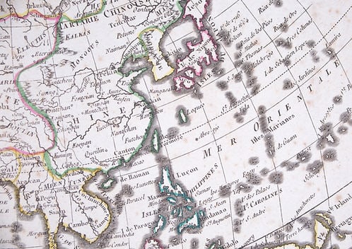 French map of Asia published by Bonne 1781 - 4