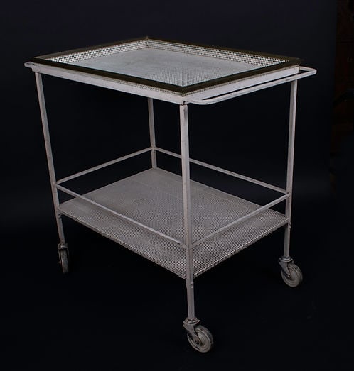 FRENCH MODERNIST white serving table MATEGOT Mid century - 4