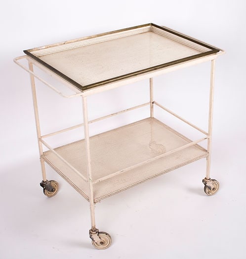 FRENCH MODERNIST white serving table MATEGOT Mid century - 5