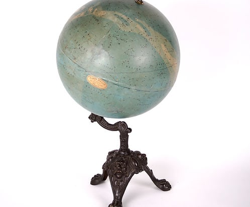 1880 LEBEGUE 14" Pair FRENCH TERRESTRIAL GLOBE with Celestial globe ANTIQUE - 2