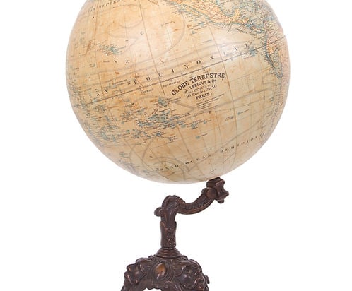 1880 LEBEGUE 14" Pair FRENCH TERRESTRIAL GLOBE with Celestial globe ANTIQUE - 3