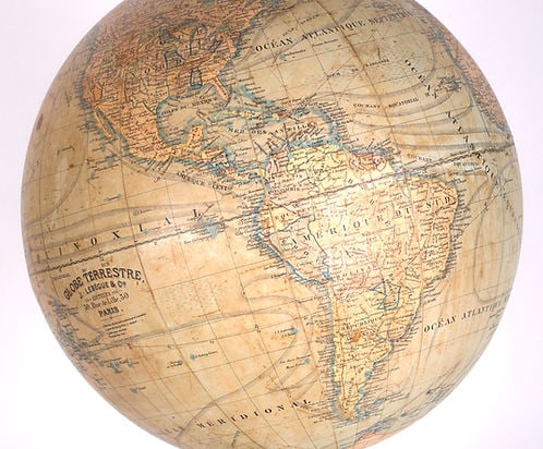 1880 LEBEGUE 14" Pair FRENCH TERRESTRIAL GLOBE with Celestial globe ANTIQUE - 9
