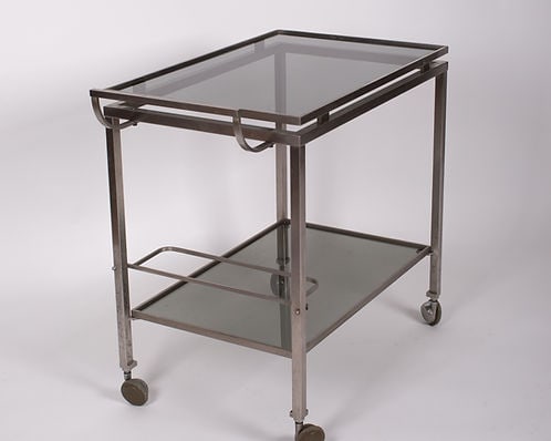 Guy Lefevre Rolling Bar Cart French mid century Maison Jansen - 2