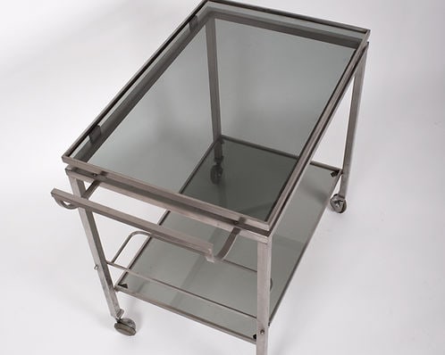 Guy Lefevre Rolling Bar Cart French mid century Maison Jansen - 3