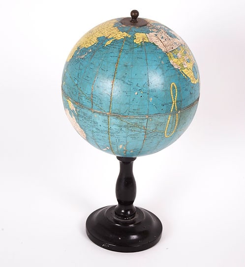 6" TERRESTRIAL ANTIQUE TABLE GLOBEWEBER COSTELLO 1930 - 4