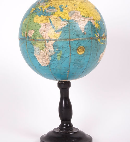 6" TERRESTRIAL ANTIQUE TABLE GLOBEWEBER COSTELLO 1930 - 7