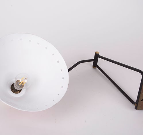 French mid century Rene Mathieu Adjustable Wall Lamp Editions Lunel - 3