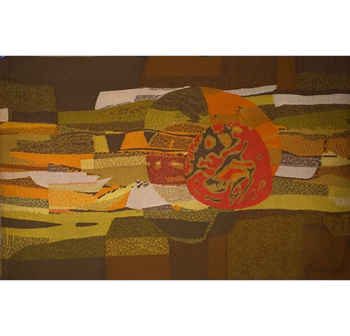 Fumeron Cosmos tapestry Jacquard wool fabric Aubusson Robert Four: Born on August 9, 1921 in Payroux, in southern Vienne, René Fumeron remains above all known for his tapestries. He signed more than 1,000, woven in Aubusson in the Creuse and at the Gobelins in P