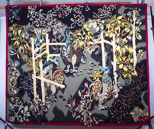 Aubusson Jean Lurcat hand weaved Jardin des coqs Tabard 1939 - 2