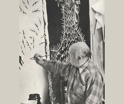 Aubusson Jean Lurcat hand weaved Jardin des coqs Tabard 1939 - 3