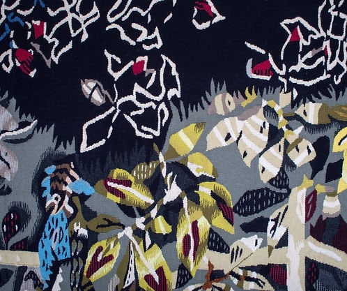 Aubusson Jean Lurcat hand weaved Jardin des coqs Tabard 1939 - 5
