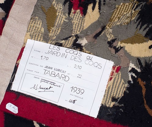 Aubusson Jean Lurcat hand weaved Jardin des coqs Tabard 1939 - 6