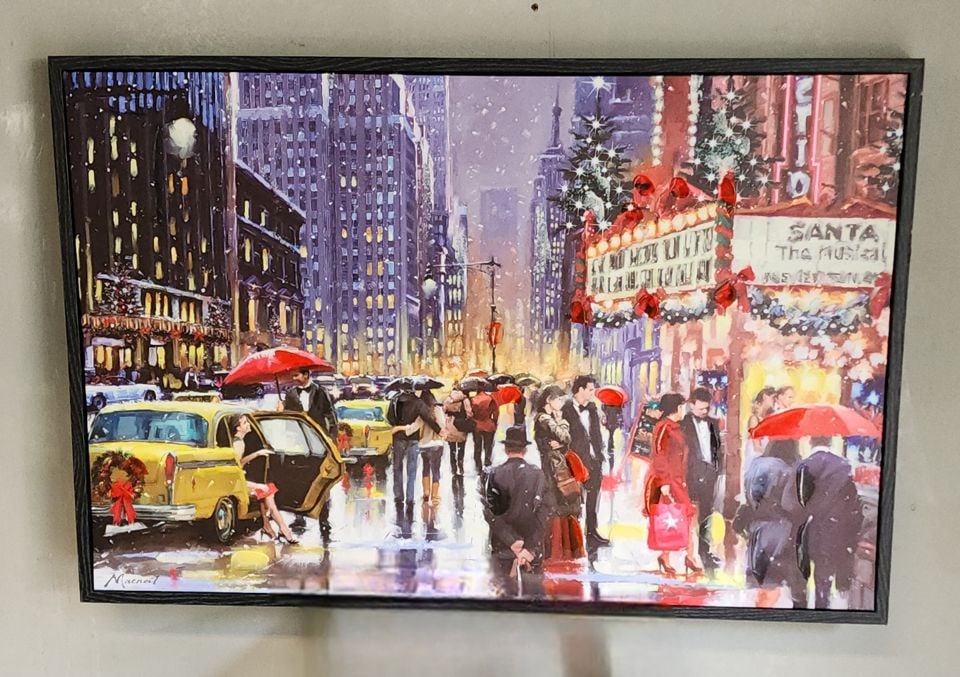 Vibrant impasto-style giclee painting titled "New York Theatre" by The Macneil Studio.: Title: Vibrant impasto-style giclee painting titled "New York Theatre" by The Macneil Studio. Description: Vibrant impasto-style giclee painting titled "New York Theatre" by The Macneil Studio. Reserv