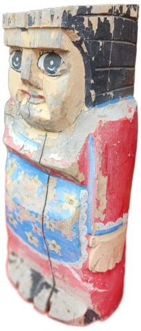 Judaica Art • Pair of incredible Vintage hand-painted folk art wooden carved Hasidic figures - 5