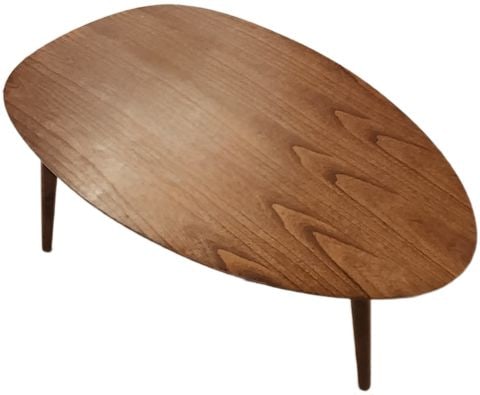 Ionic Mid-Century Modern Style Walnut Surfboard Coffee Table by Noble House Furniture - 4