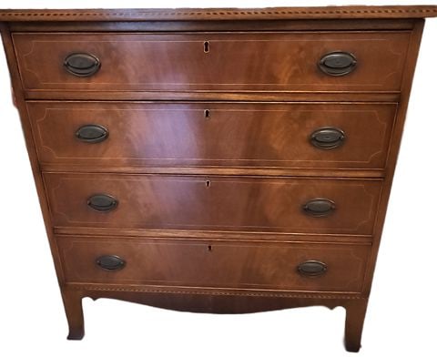 Antique 4-Drawer American Hepplewhite or English Dresser. Late 18th or early 19th C. Collector piece - 2