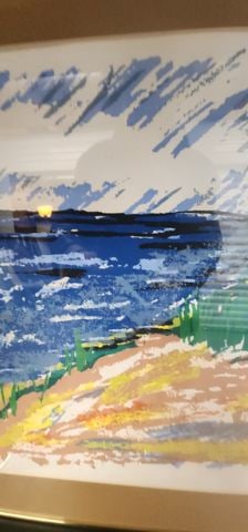 Diane Decosse Ltd Edition signed impressionist lithograph of coastal landscape. 24"x 18" Signed '84. - 3
