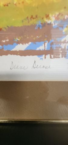 Diane Decosse Ltd Edition signed impressionist lithograph of coastal landscape. 24"x 18" Signed '84. - 4