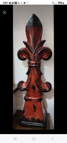 Monumental vintage New Orleans Fleur De Lis sculptural pillar - 2