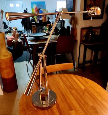 Vintage Ralph Lauren Chromed Steel Modern Design Ajustable Desk Lamp. Circa Early 1990s - 2