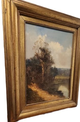 Fabulous Antique Italian Early 20th C. Landscape Oil Painting in the Manner of the Old Masters. - 3