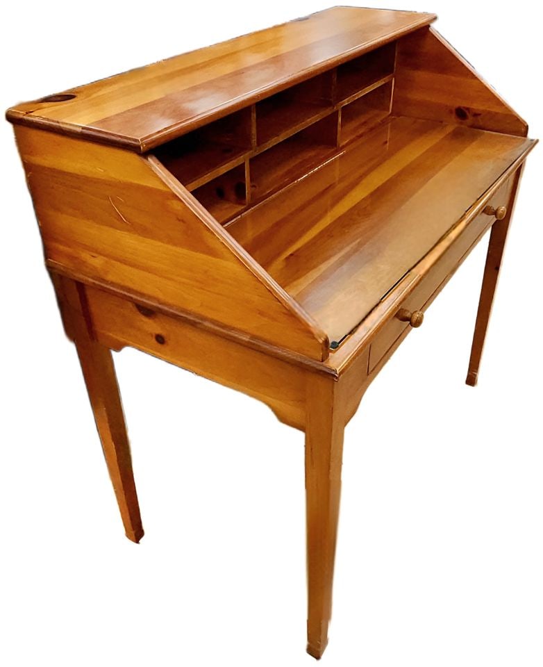 Vintage shaker style solid wood country writing desk with large drawer (1 of 1)
