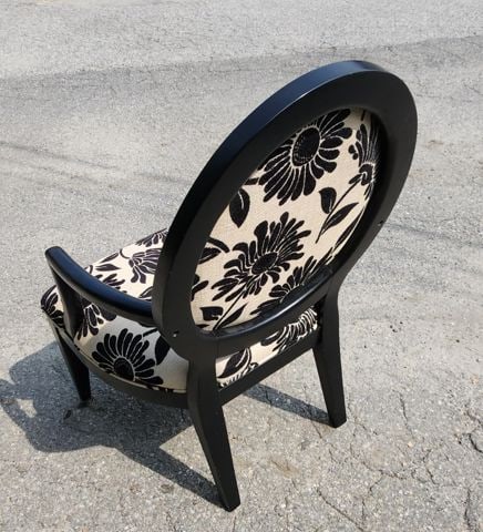 Vintage oversized modern version of the Queen Anne chair w/ striking black and white pattern.. - 6