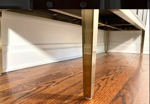 Luxury Hi-Design Bernhardt Jet Set Credenza-Sideboard w/ dark wood & polished gold finish metal base - 6
