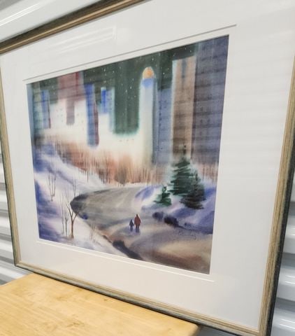Carol Reilley, "A Winter Walk" Captivating Signed Impressionist Lithograph Framed under Glass - 3