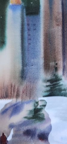 Carol Reilley, "A Winter Walk" Captivating Signed Impressionist Lithograph Framed under Glass - 5