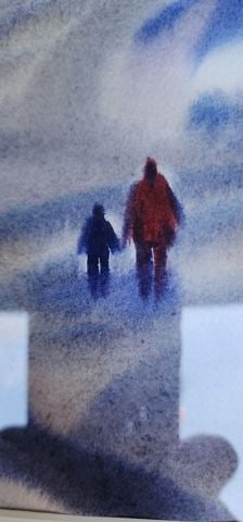 Carol Reilley, "A Winter Walk" Captivating Signed Impressionist Lithograph Framed under Glass - 6