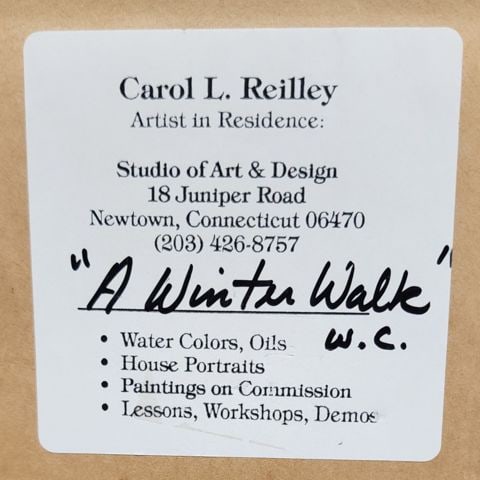 Carol Reilley, "A Winter Walk" Captivating Signed Impressionist Lithograph Framed under Glass - 8