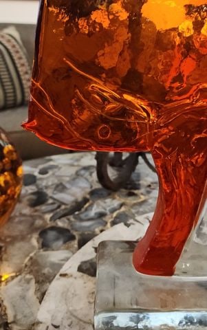 Rare Mid-Century Murano Block-Glass Sculpture attributed to Alfredo Barbini.14.5Hx14Wx4D. Unsigned. - 7