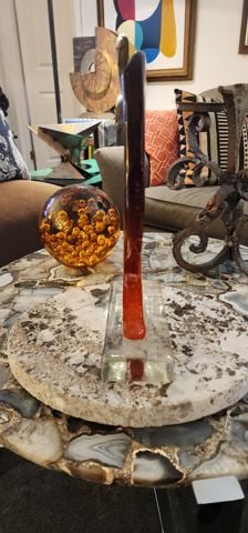 Rare Mid-Century Murano Block-Glass Sculpture attributed to Alfredo Barbini.14.5Hx14Wx4D. Unsigned. - 8