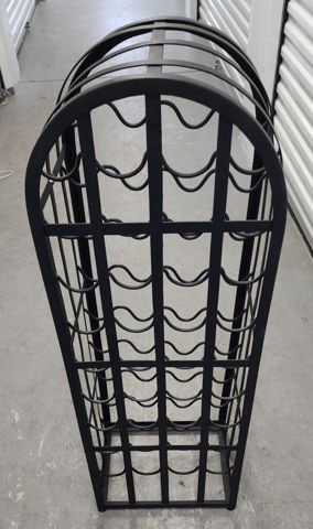 Vintage floor-standing black iron wine rack. A real statement piece for a modern or country decor. - 3
