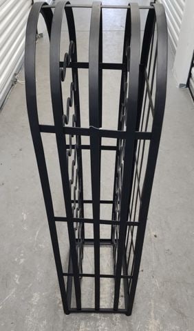 Vintage floor-standing black iron wine rack. A real statement piece for a modern or country decor. - 4