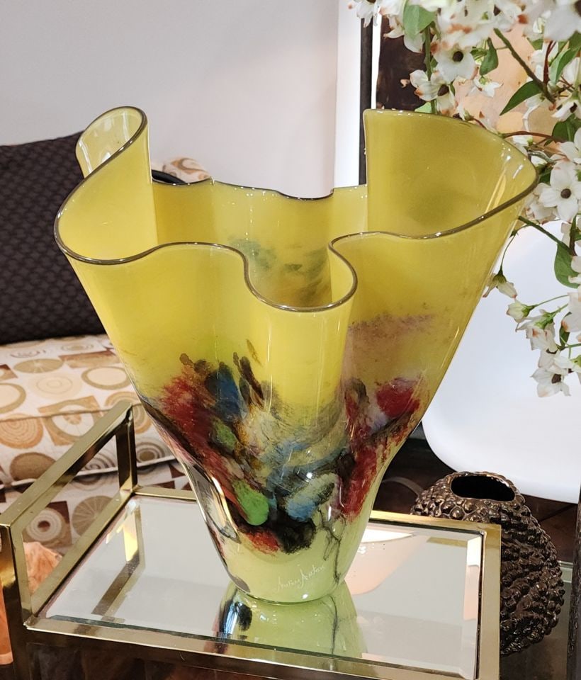 Fabulous Vintage Signed Murano-Level Art Glass Vase (1 of 3)