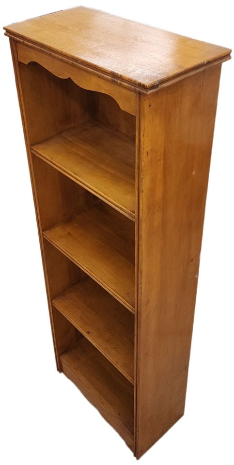 Vintage 4-Shelf 15"x 45.5" Hand-Made Country Rustic Bookcase Shelf Unit by Salmanson & Co. NYC (1 of 6)
