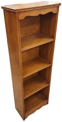 Vintage 4-Shelf 15"x 45.5" Hand-Made Country Rustic Bookcase Shelf Unit by Salmanson & Co. NYC - 2