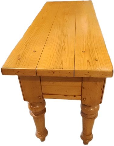 Magnificent Late 20th Century Solid English Pine Large-Scale Harvest Console Table w/ 3-Drawers - 5
