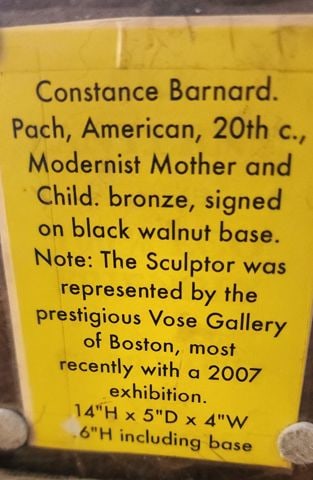Constance Barnard Pach Striking Vintage Bronze Postmodern Sculpture Depicting Mother & Child - 7
