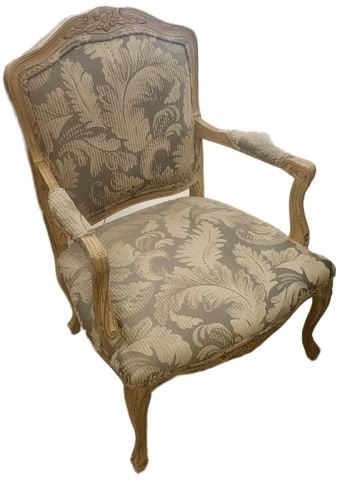 From Italy.. Rare Antique or Vintage Louis XV Style Armchair & Ottoman Set - 4