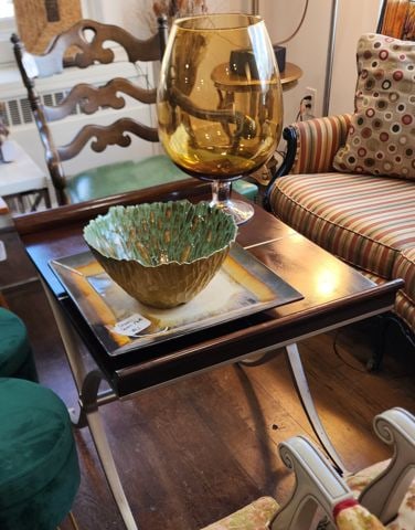 Vintage Klasseur International Designer Deco-Style Wood and Metal Large Accent Table - 3