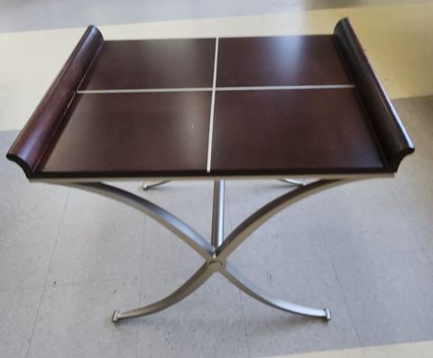Vintage Klasseur International Designer Deco-Style Wood and Metal Large Accent Table - 5