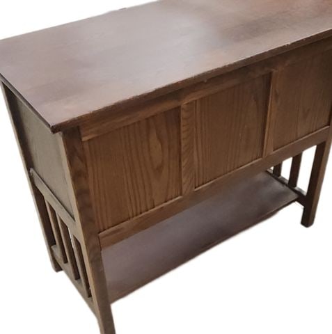 Vintage L. L. Bean Mission-Style Sideboard Storage or File Cabinet Made with Richly Grained Dark Oak - 4