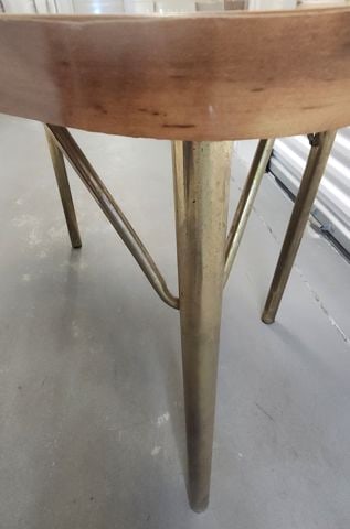 Fabulous 1950s/60s Mid-Century Modern Formica Kitchen Table w/ Braced Metal Legs (No leaf) - 4