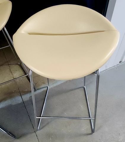 Set of 3 Leather & Chromed Steel Mick Bar Stools designed by Niels Bendtsen 2008 for Dutch Brand - 4