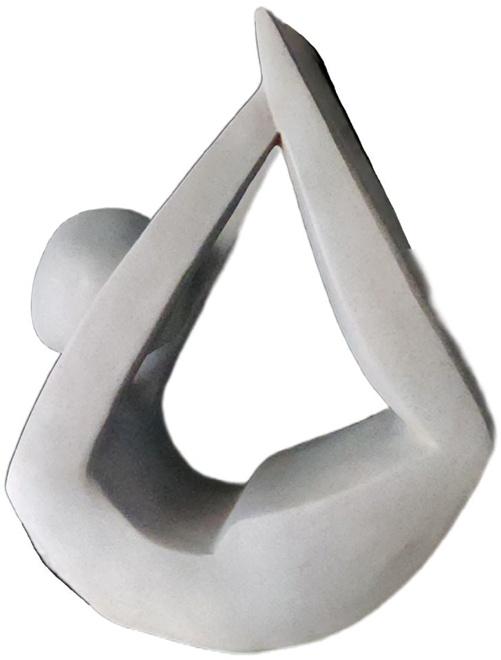 Postmodern abstract cast resin composite sculpture of female figure w/ artistic yoga interpretation. (1 of 4)