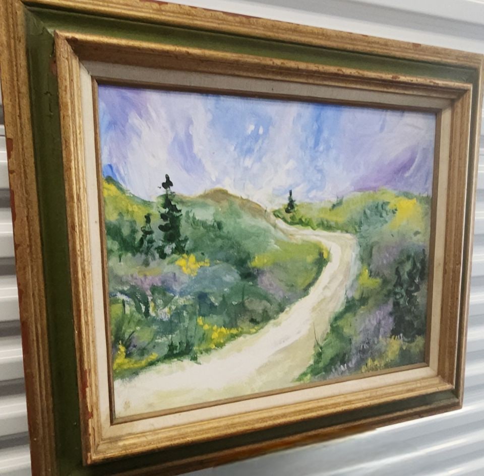 Wonderful mid-century impressionist landscape oil painting w/ rich texture and colors. Signed.1973 (1 of 7)